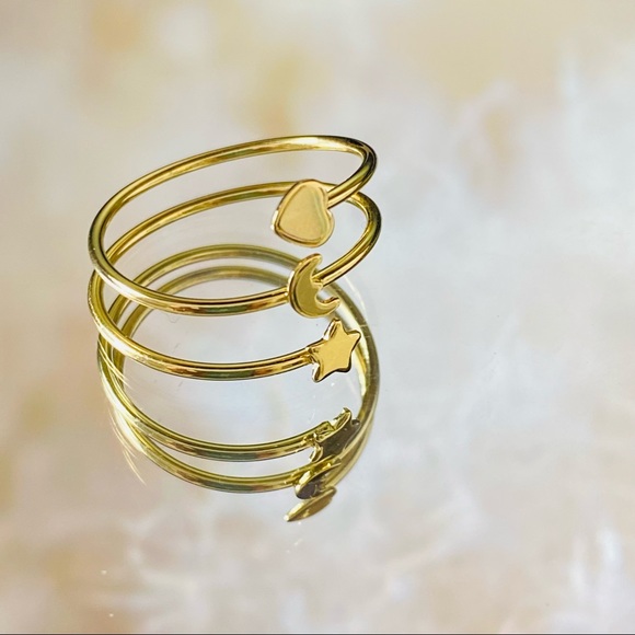 Adjustable Star Moon and Heart Ring - Picture 9 of 10